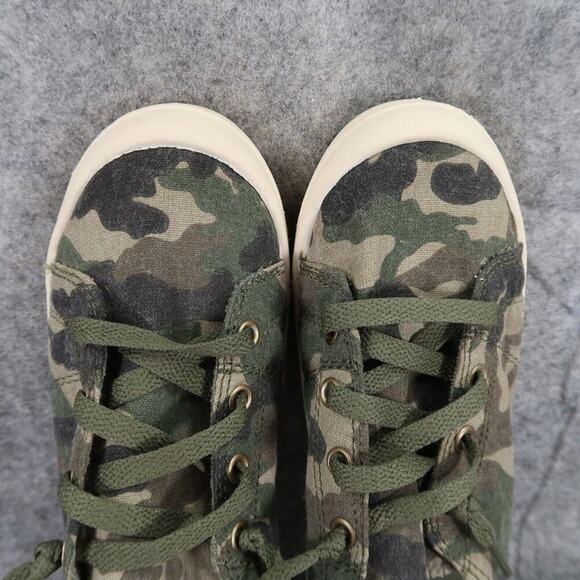 Time and Tru Shoes Womens 7 Casual Sneakers Slip On Flats Camo Stretch Green - Picture 7 of 13